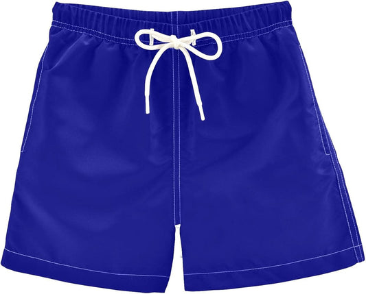 Blue Boys Swim Trunks with white waist tie