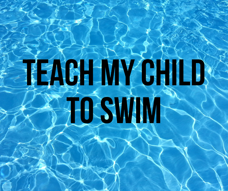 Blue pool background with the text 