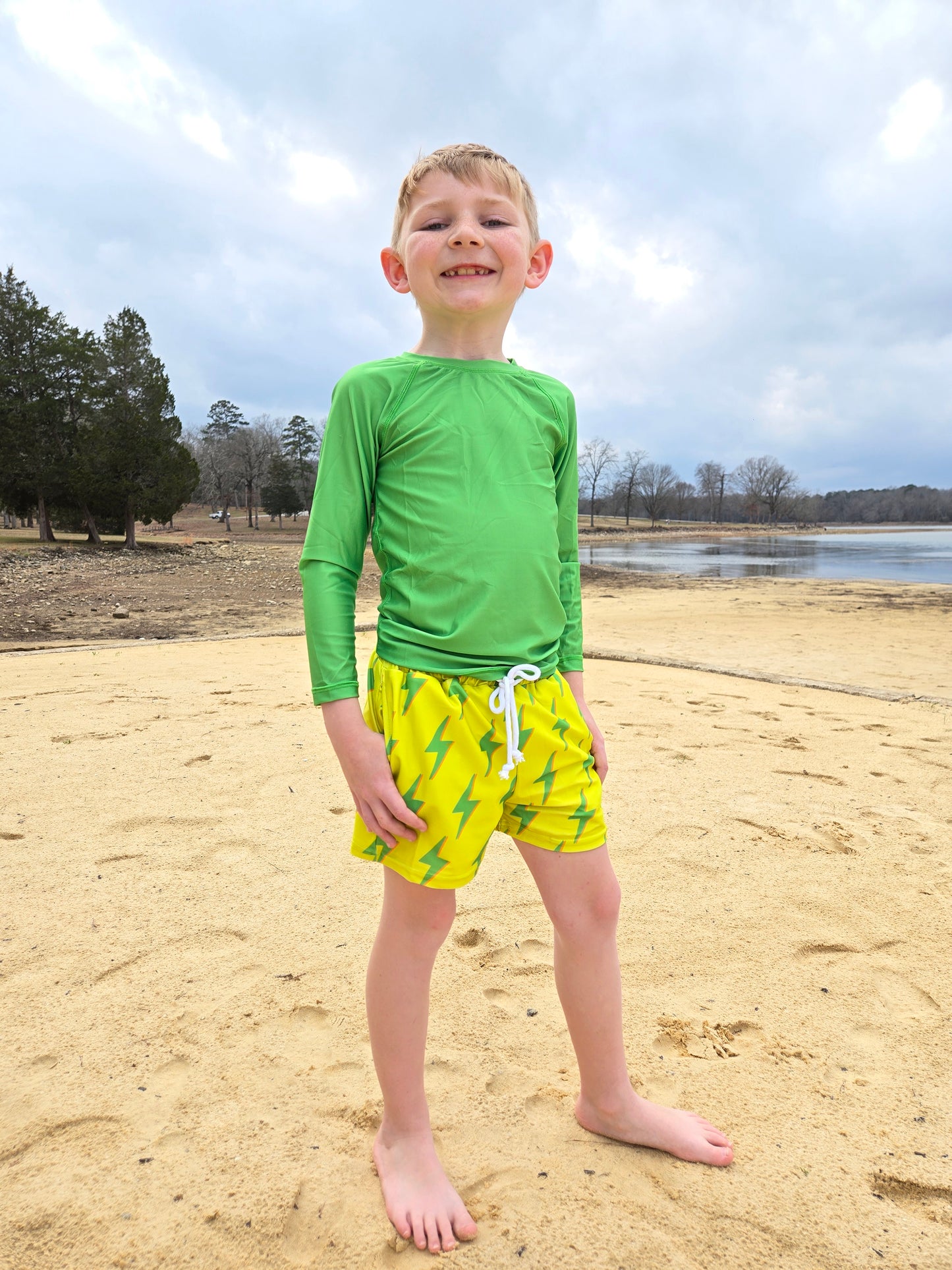 Boys Long Sleeve Rash Guard Swim Set — High-Visibility & UPF 30+ Protection