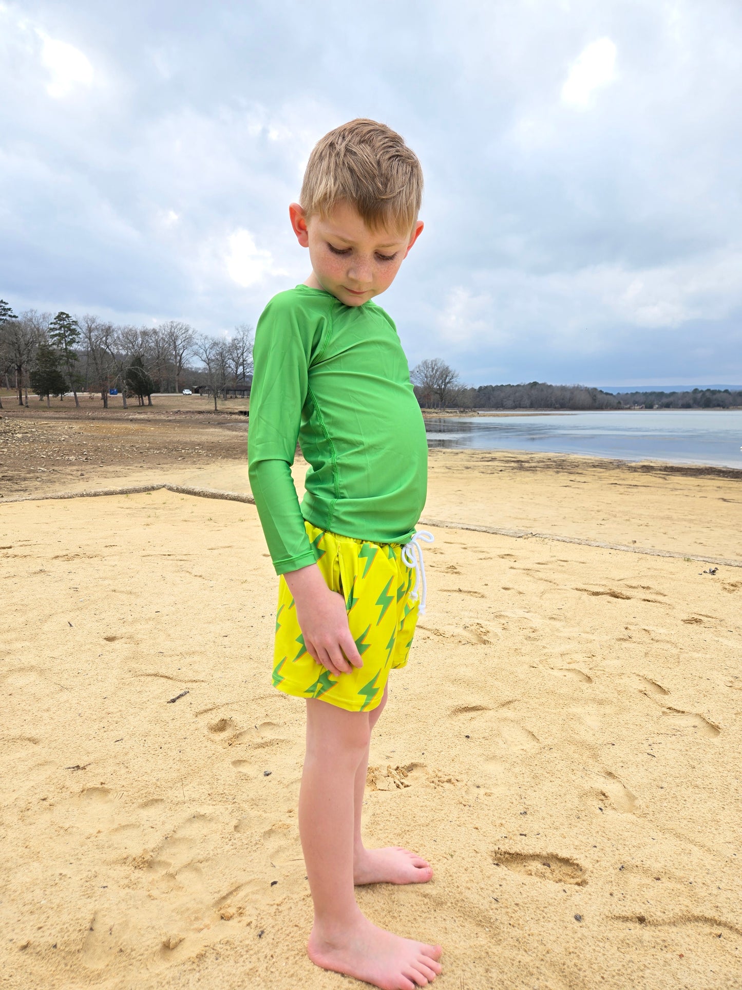 Boys Long Sleeve Rash Guard Swim Set — High-Visibility & UPF 30+ Protection