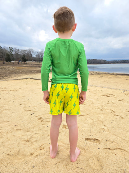 Boys Long Sleeve Rash Guard Swim Set — High-Visibility & UPF 30+ Protection