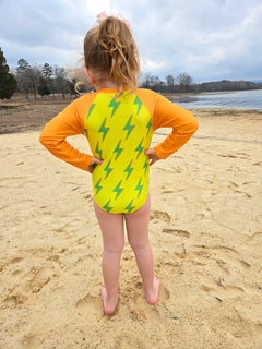 Girls Long Sleeve Safe Swim Zippered Full Piece