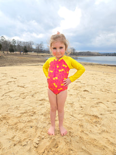 Girls Long Sleeve Safe Swim Zippered Full Piece