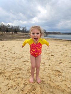 Girls Long Sleeve Safe Swim Zippered Full Piece