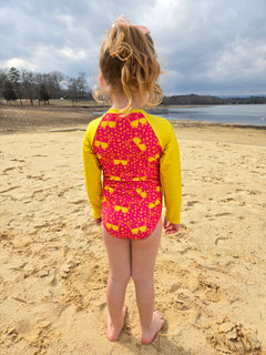 Girls Long Sleeve Safe Swim Zippered Full Piece