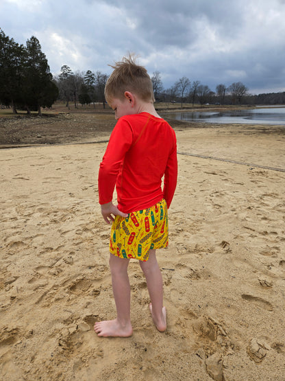 Boys Long Sleeve Rash Guard Swim Set — High-Visibility & UPF 30+ Protection