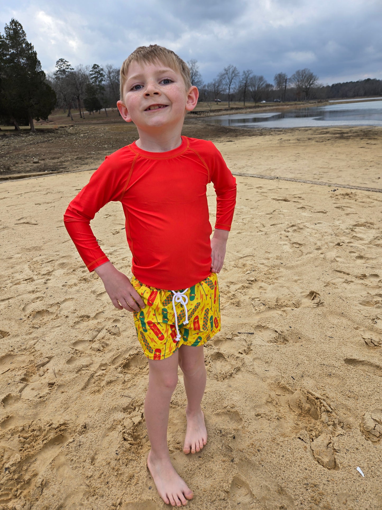 Boys Long Sleeve Rash Guard Swim Set — High-Visibility & UPF 30+ Protection