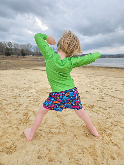Boys Long Sleeve Rash Guard Swim Set — High-Visibility & UPF 30+ Protection