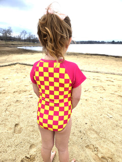 Girls Short Sleeve Safe Swim Zippered Full Piece