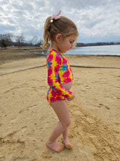 Girls Long Sleeve Crop Top Safe Swim Set