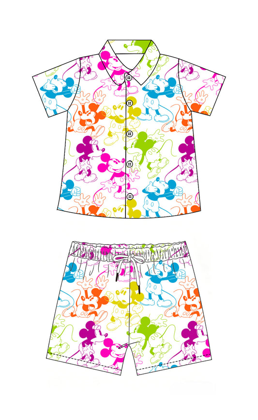 Boys Magical Friends Rainbow Camp Shirt Set