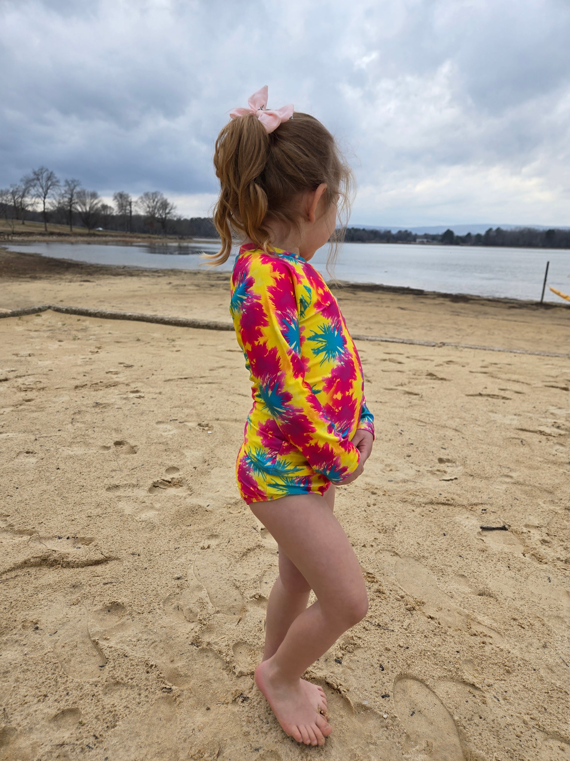 Girls UPF 30 rash guard set full coverage