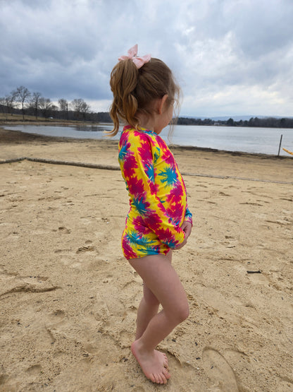 Girls UPF 30 rash guard set full coverage